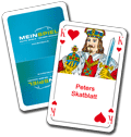 Skat-Blatt - Ihr Bild auf Deckblatt und Rückseite Das Deckblatt und die Rückseiten der Skat-Spielkarten können mit Ihrem eigenen Foto versehen werden