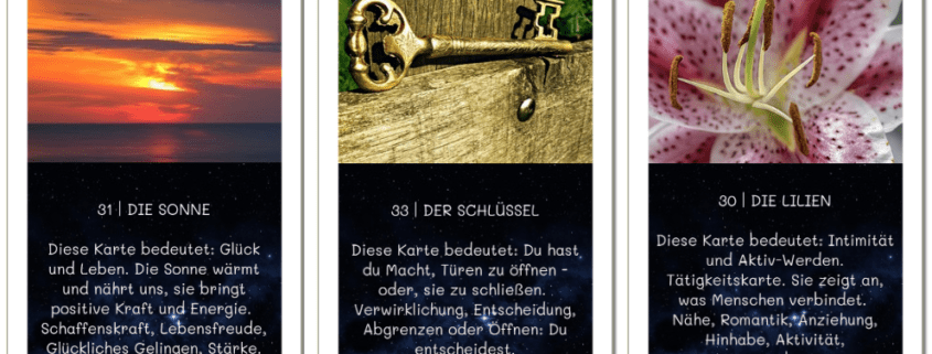 Lenormandkarten Bedeutung Erklärung
