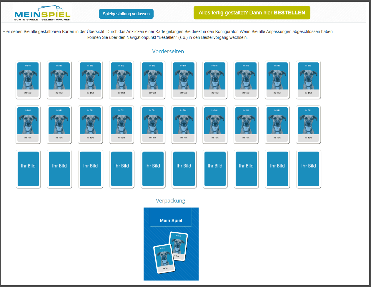 Tarotkarten gestalten mit Kartenübersicht