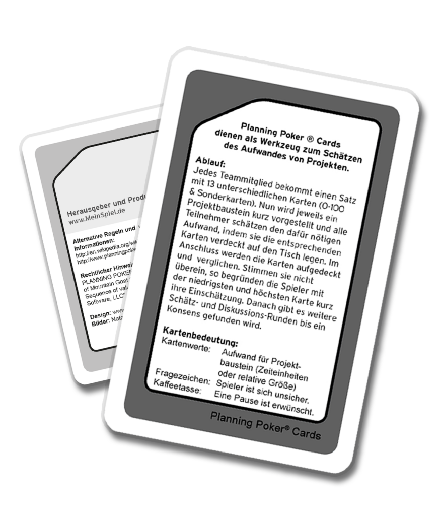 Planning Poker Karten gestalten und drucken MeinSpiel.de